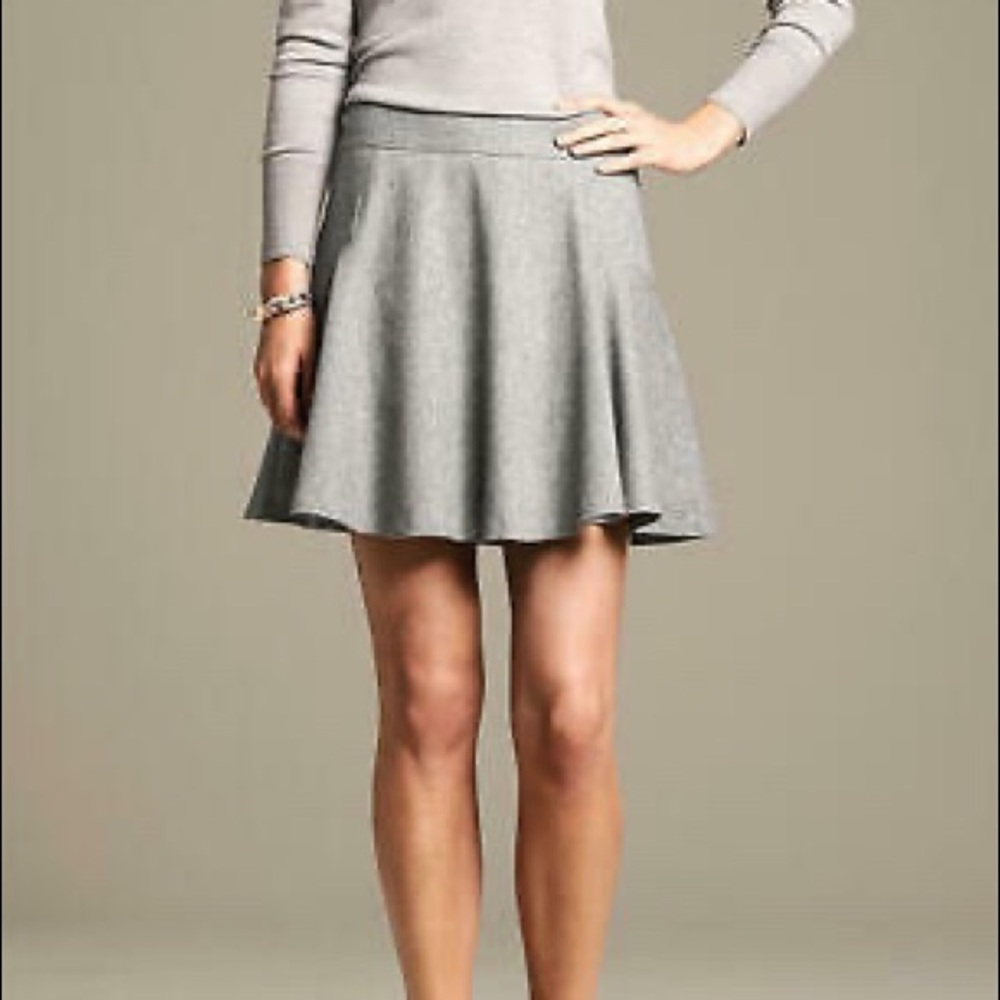 NWT Banana Republic Grey/Gray Wool Flare Skirt